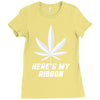 Support Lung Cancer Awareness With A White Cannabis Leaf Ladies Fitted T-Shirt