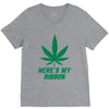 Support Liver Cancer Awareness With A Emerald Cannabis Leaf V-Neck Tee