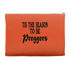 tis the season to be preggers baseball Accessory Pouches