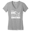 this girl loves christmas Women's V-Neck T-Shirt
