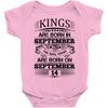 Real Kings Are Born On September 14 Baby Onesie