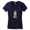 merry cristmas reindeer Women's V-Neck T-Shirt