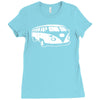 camper van funny mens campervan cotton Ladies Fitted T-Shirt