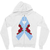 stomach cancer ribbon and rose Zipper Hoodie