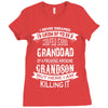Super Cool Granddad Of A Freaking Awesome Grandson Ladies Fitted T-Shirt