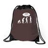 banksy funny human evolution indie Drawstring Bags