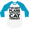 plans with my cats tonight 3/4 Sleeve Shirt