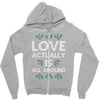 Love Actually Is All Around Ugly Christmas for dark Zipper Hoodie