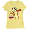 Calvin and hobbes Ladies Fitted T-Shirt