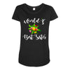 world's best sister with flowers. Maternity Scoop Neck T-shirt
