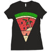 watermelon and beach Ladies Fitted T-Shirt