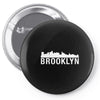 brooklyn city skyline silhouette Pin-back button