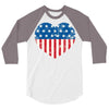 usa flag 2 3/4 Sleeve Shirt