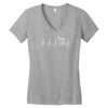 fishing heartbeat Women's V-Neck T-Shirt