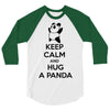 keep calm and hug a panda 3/4 Sleeve Shirt