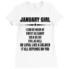 Super January Girl Ladies Fitted T-Shirt
