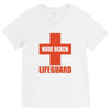nude beach   lifeguard V-Neck Tee