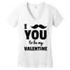 i moustache you to be my valentine Women's V-Neck T-Shirt