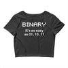 binary geek t shirt 2xl code funny pixels nerdy cpu linux programmer n Crop Top