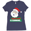 santas cumming Ladies Fitted T-Shirt