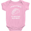 fitness fit taco in my mouth funny food eating healthy exercise gym Baby Bodysuit