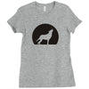 wolf howling at moon Ladies Fitted T-Shirt