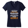 I Never Dreamed I'd Grow Up To Be A Super Cool Grandfather Of Freaking Women's V-Neck T-Shirt