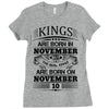 Real Kings Are Born On November 10 Ladies Fitted T-Shirt