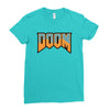 Wtf Doom Black Stroke Ladies Fitted T-Shirt