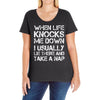 when life knocks me down Ladies Curvy T-Shirt