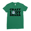 crazy lady shark Ladies Fitted T-Shirt