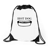 hot dog Drawstring Bags