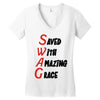 saved with amazing grace Women's V-Neck T-Shirt