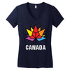 Canada Leaf LGBT Women's V-Neck T-Shirt