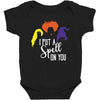 spell on you white letter Baby Bodysuit