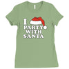 I Love Party With Santa Ladies Fitted T-Shirt