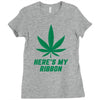 Support Liver Cancer Awareness With A Emerald Cannabis Leaf Ladies Fitted T-Shirt