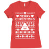 funny ugly christmas smiley emoticon Ladies Fitted T-Shirt