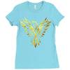 Phoenix Tribal Bird Ladies Fitted T-Shirt