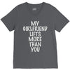 my girlfriend lifts more than you V-Neck Tee