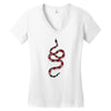 snake red black Women's V-Neck T-Shirt