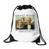 Grant Wood American Gothic Drawstring Bags