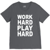 work out play hard funny V-Neck Tee
