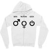 man woman geek symbols Zipper Hoodie
