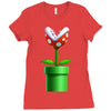 nintendo mario brothers piranha plant Ladies Fitted T-Shirt