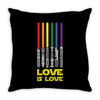 Lightsaber Rainbow - Love Is Love Throw Pillow