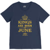 kings are born in june V-Neck Tee