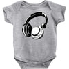 headphones black humor Baby Onesie