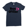 Bun in the Oven with Heart Baby Girl Ladies Fitted T-Shirt