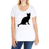 cat black had Ladies Curvy T-Shirt
